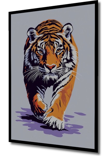 Çerçeve Görünümlü Güçlü Kaplan Dekoratif Ahşap Mdf Ev Duvar Tablo Dikdörtgen Ev Duvar Tablo fiyatları