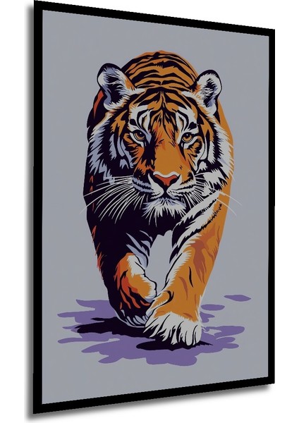 Çerçeve Görünümlü Güçlü Kaplan Dekoratif Ahşap Mdf Ev Duvar Tablo Dikdörtgen Ev Duvar Tablo modelleri