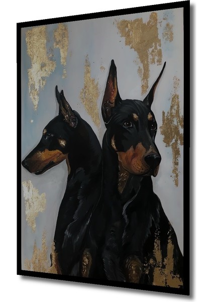 Çerçeve Görünümlü Doberman Asaleti Dekoratif Ahşap Mdf Ev Duvar Tablo Dikdörtgen Ev Duvar Tablo fiyatları