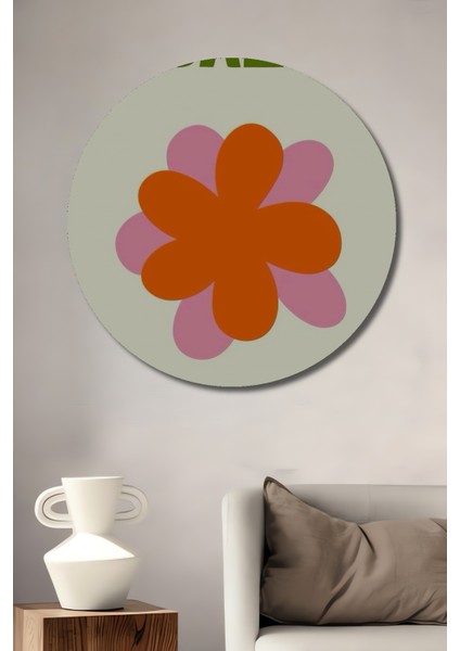 Bali Indonesia Çiçekli Dekoratif Ahşap Mdf Ev/işyeri Duvar Tablo Yuvarlak Ev/işyeri Duvar Tablo