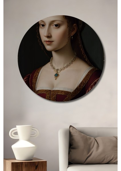 Tarihi Portre Dekoratif Ahşap Mdf Ev/işyeri Duvar Tablo Yuvarlak Ev/işyeri Duvar Tablo