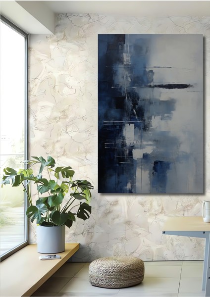 Soyut Mavi Dokunuşlar Dekoratif Ahşap Mdf Ev/işyeri Duvar Tablo Dikdörtgen Ev/işyeri Duvar Tablo