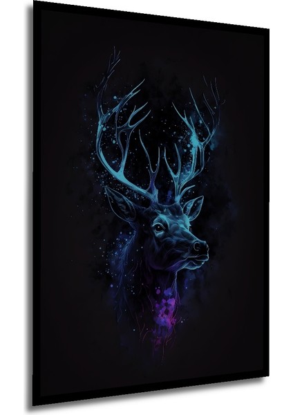 Çerçeve Görünümlü Gızemlı Geyik Dekoratif Ahşap Mdf Ev Duvar Tablo Dikdörtgen Ev Duvar Tablo modelleri