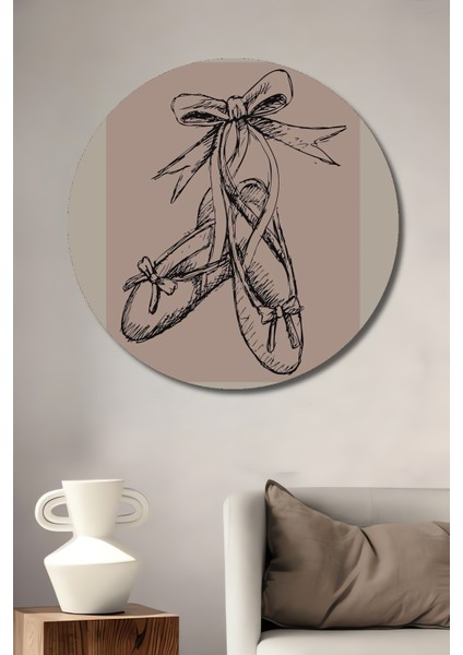 Degas Balerin Ayakkabıları Ahşap Mdf Dekoratif Ev/işyeri Duvar Tablo Yuvarlak Ev/işyeri Duvar Tablo