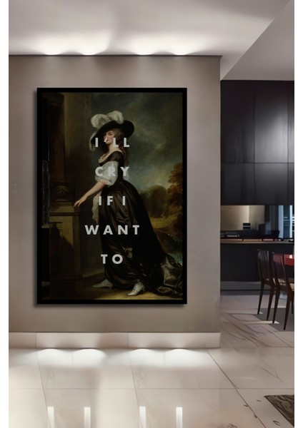 Çerçeve Görünümlü Drama Kraliçesi Dekoratif Ahşap Mdf Ev Duvar Tablo Dikdörtgen Ev Duvar Tablo