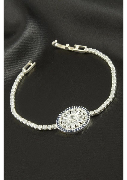 Yuvarlak Zirkon Taşlı Çocuk Bileklik 16 cm