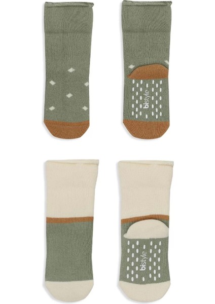 Puanlı Kaymaz Havlu Soket Çorap 2'li Nil modelleri