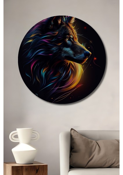 Renkli Kurt Sanatı Dekoratif Ahşap Mdf Ev/işyeri Duvar Tablo Yuvarlak Ev/işyeri Duvar Tablo