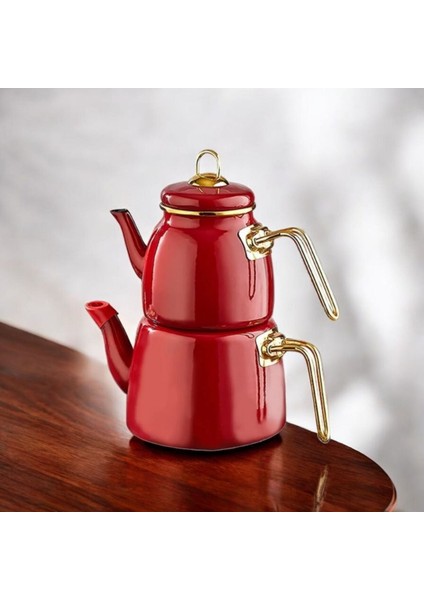 Emaye 3 Parça Paslanmaz Çelik Emaye Çaydanlık - Krem fiyatları