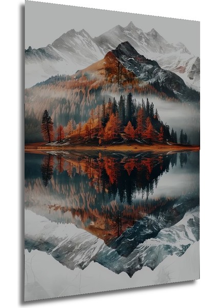 Dağ Yansımaları Dekoratif Ahşap Mdf Ev/işyeri Duvar Tablo Dikdörtgen Ev/işyeri Duvar Tablo modelleri