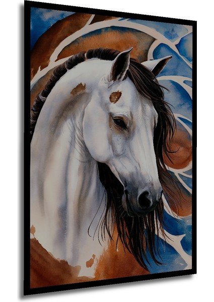 Çerçeve Görünümlü At Figürlü Dekoratif Ahşap Mdf Işyeri Duvar Tablo Dikdörtgen Işyeri Duvar Tablo modelleri