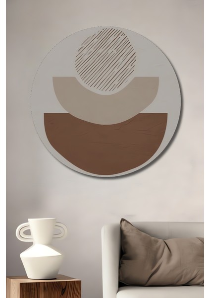 Soyut Geometrik Ahşap Mdf Dekoratif Ev/işyeri Duvar Tablo Yuvarlak Ev/işyeri Duvar Tablo
