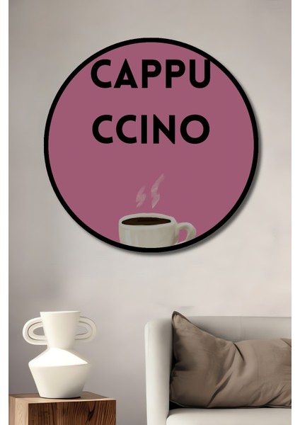 Çerçeve Görünümlü Kahve Sevgi Dolu Ahşap Mdf Dekoratif Ev Duvar Tablo Yuvarlak Ev Duvar Tablo