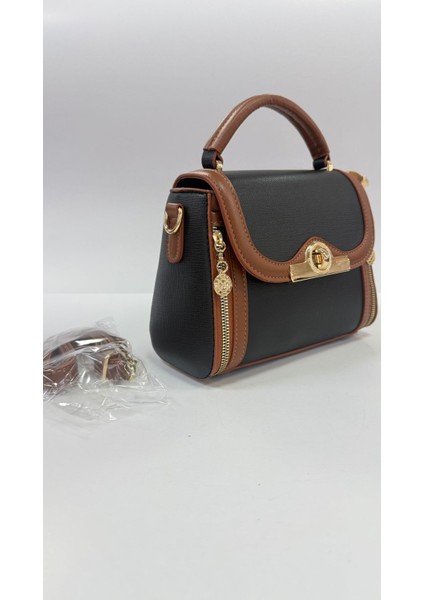 , Fermuar ve Kilit Detaylı , Şık ve Günlük ,kadın siyah taba El Çantası ve Bayan Çapraz Çantası modelleri