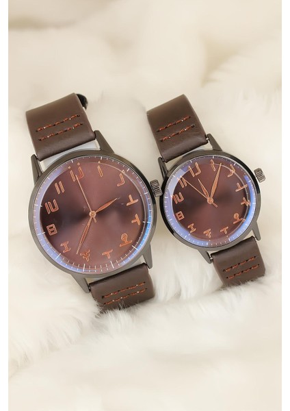 Kahverengi Deri Kordonlu Rose Metal Kasa Sevgili Saatleri