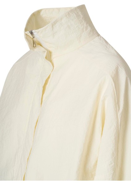 Fermuarlı Oversize Ceket Ekru modelleri