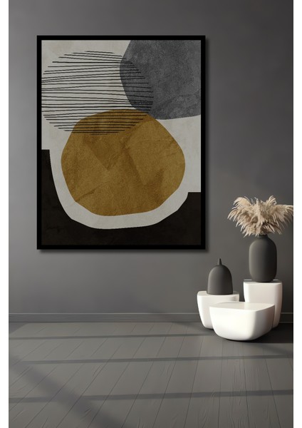 Çerçeve Görünümlü Soyut Sanat Şık Ahşap Mdf Dekoratif Ev Duvar Tablo Dikdörtgen Ev Duvar Tablo