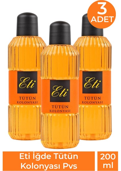 Asfstore Eti Tütün Kolonyası Pvc 200 ml 3 Adet