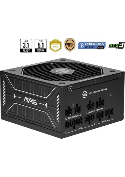 Msı 750W 80+ Gold Mag A750GLS Pcıe 5.1 Power Supply