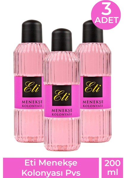 Eti Menekşe Kolonyası Pvc 200 ml 3 Adet