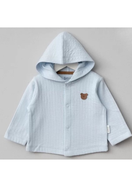 Bebitof Kapüşonlu Bebek Hırka 80153 Koyu Mavi