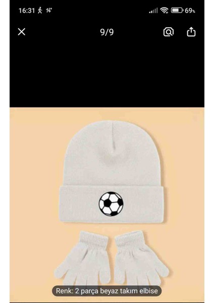 Eldiven Şapka Takımı Futbol Baskılı