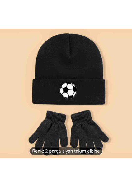 Eldiven Şapka Takımı Futbol Baskılı