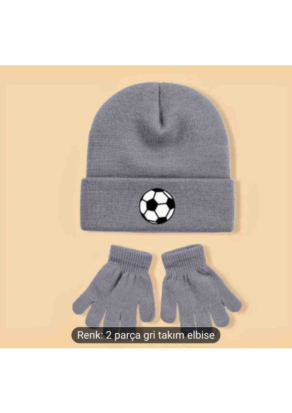 Eldiven Şapka Takımı Futbol Baskılı