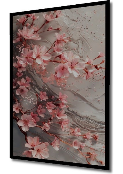 Çerçeve Görünümlü Pembe Çiçekli Dekoratif Ahşap Mdf Ev Duvar Tablo Dikdörtgen Ev Duvar Tablo fiyatları