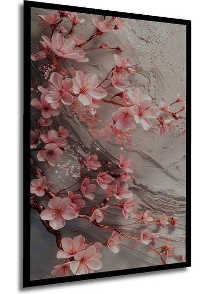 Çerçeve Görünümlü Pembe Çiçekli Dekoratif Ahşap Mdf Ev Duvar Tablo Dikdörtgen Ev Duvar Tablo modelleri