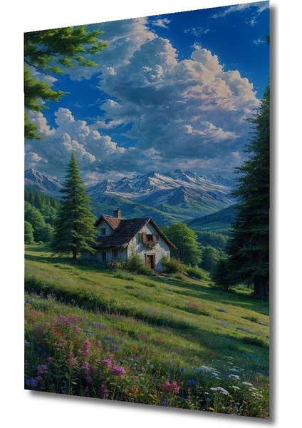 Dağ Evinde Huzurlu Ahşap Mdf Dekoratif Ev/işyeri Duvar Tablo Dikdörtgen Ev/işyeri Duvar Tablo fiyatları