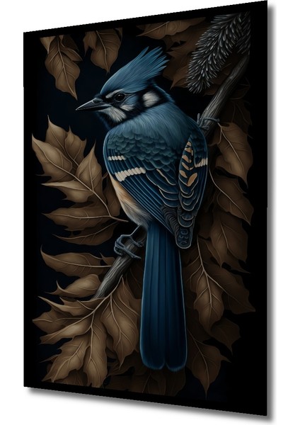 Çerçeve Görünümlü Mavi Saka Kuşu Dekoratif Ahşap Mdf Ev Duvar Tablo Dikdörtgen Ev Duvar Tablo fiyatları