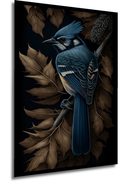 Çerçeve Görünümlü Mavi Saka Kuşu Dekoratif Ahşap Mdf Ev Duvar Tablo Dikdörtgen Ev Duvar Tablo modelleri