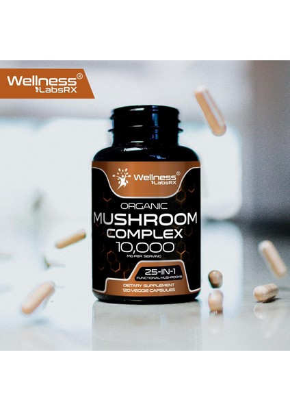Wellness Labs Reishi Mushroom 10:1 Extract Lions Mane Turkey Tail 120 Caps