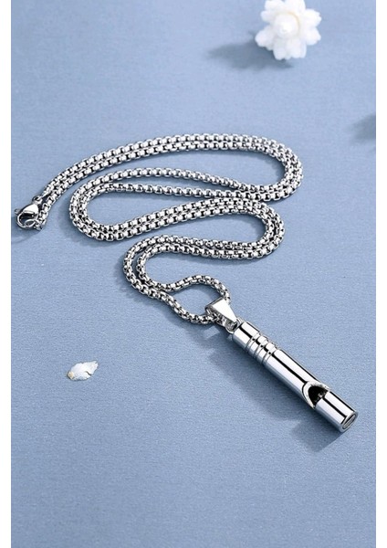 Acil Durum Düdüğü 316L Çelik Kararma Yapmaz Yüksek Desibel Kolye Unisex indirimleri