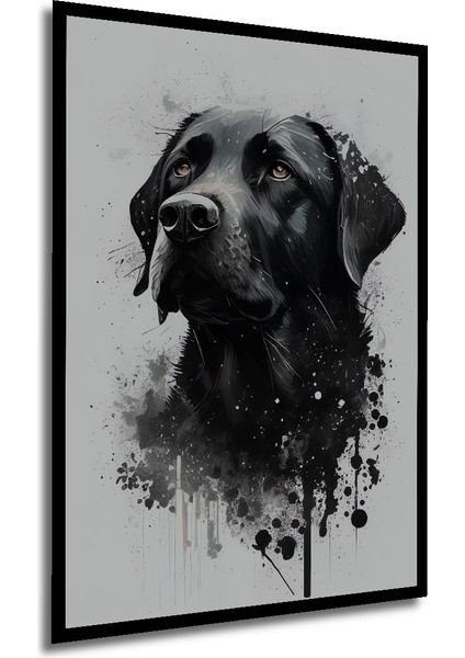 Çerçeve Görünümlü Siyah Köpek Dekoratif Ahşap Mdf Ev Duvar Tablo Dikdörtgen Ev Duvar Tablo modelleri