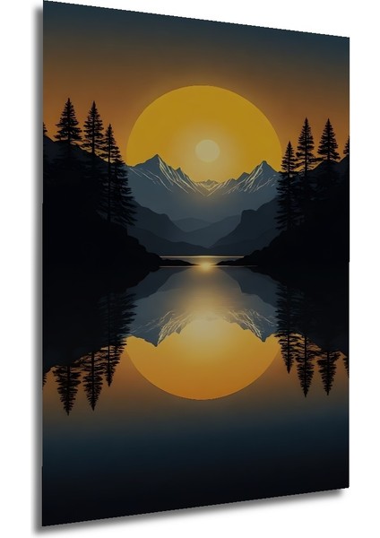 Gün Batımı Dağ Manzarası Dekoratif Ahşap Mdf Ev/işyeri Duvar Tablo Dikdörtgen Ev/işyeri Duvar Tablo modelleri