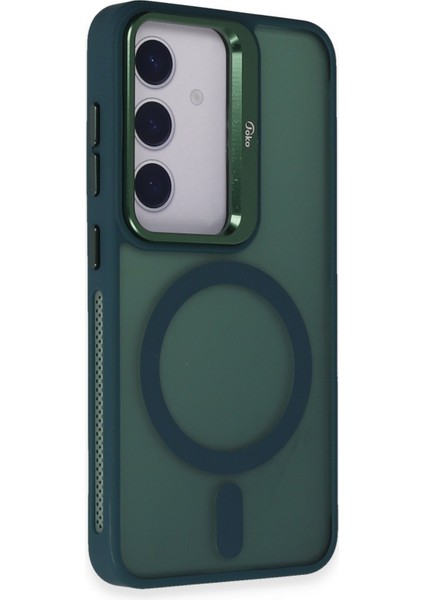 Mtxdpn Joko Samsung Galaxy S24 Plus Flet Lens Magsafe Kapak - Koyu Yeşil