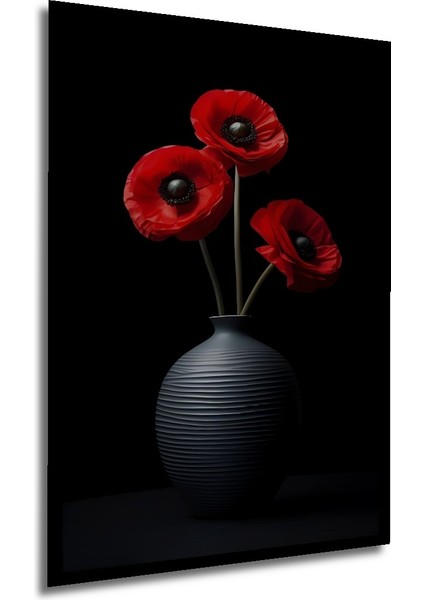 Çerçeve Görünümlü Üç Kırmızı Gelincik Ahşap Mdf Dekoratif Ev Duvar Tablo Dikdörtgen Ev Duvar Tablo modelleri