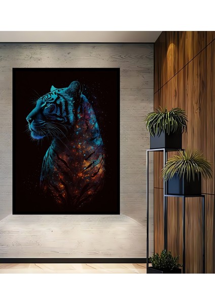 Çerçeve Görünümlü Kozmik Kaplan Dekoratif Ahşap Mdf Ev Duvar Tablo Dikdörtgen Ev Duvar Tablo