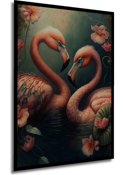 Çerçeve Görünümlü Flamingo Aşkı Ahşap Mdf Dekoratif Ev Duvar Tablo Dikdörtgen Ev Duvar Tablo modelleri