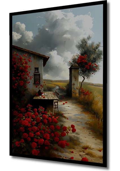 Çerçeve Görünümlü Gül Bahçesi Dekoratif Ahşap Mdf Ev Duvar Tablo Dikdörtgen Ev Duvar Tablo fiyatları