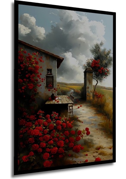 Çerçeve Görünümlü Gül Bahçesi Dekoratif Ahşap Mdf Ev Duvar Tablo Dikdörtgen Ev Duvar Tablo modelleri