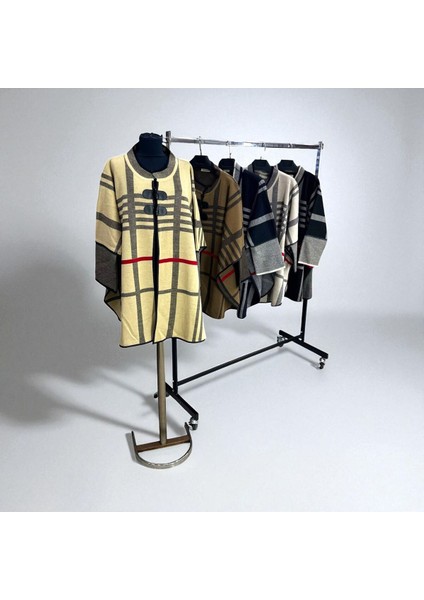 Akmoda Kalın Kışlık Triko Uzun Panço