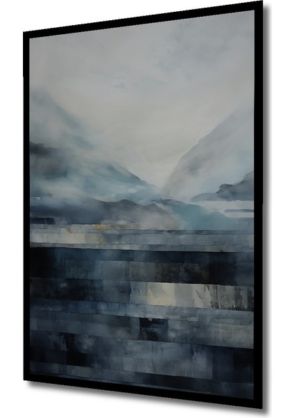 Çerçeve Görünümlü Sisli Dağlar Dekoratif Ahşap Mdf Ev Duvar Tablo Dikdörtgen Ev Duvar Tablo fiyatları