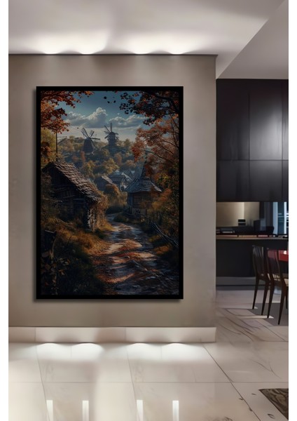 Çerçeve Görünümlü Büyüleyici Bahar Manzarası Dekoratif Ahşap Mdf Tablo Dikdörtgen Tablo