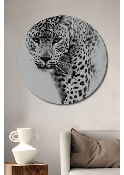 Güçlü Aslan Dekoratif Ahşap Mdf Ev/işyeri Duvar Tablo Yuvarlak Ev/işyeri Duvar Tablo