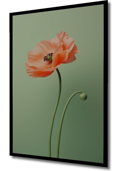 Çerçeve Görünümlü Büyüleyici Gelincik Çiçeği Ahşap Mdf Dekoratif Tablo Dikdörtgen Tablo fiyatları