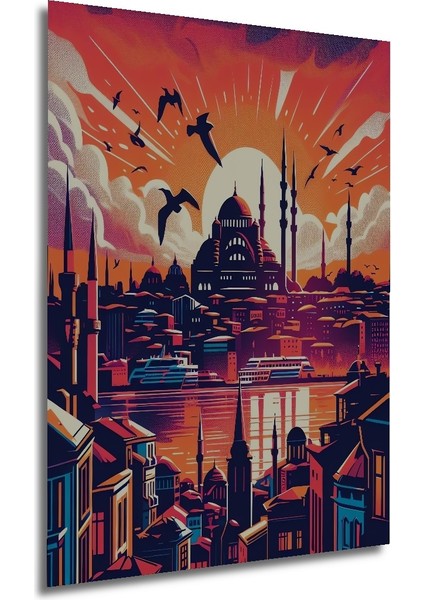 Istanbul Gün Batımı Ahşap Mdf Dekoratif Ev/işyeri Duvar Tablo Dikdörtgen Ev/işyeri Duvar Tablo modelleri