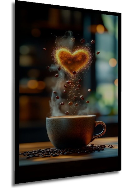 Çerçeve Görünümlü Kahve Aşkı Dekoratif Ahşap Mdf Işyeri Duvar Tablo Dikdörtgen Işyeri Duvar Tablo modelleri